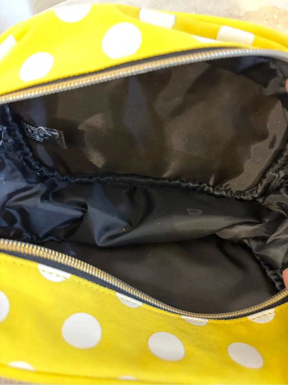 Marc Jacobs Honey Yellow and White Polka Dot Cosmetic Pouch
